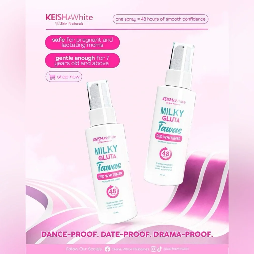 Keisha White Milky GlutaWhite Deo Spray - Pink/White - Picture 2 of 7